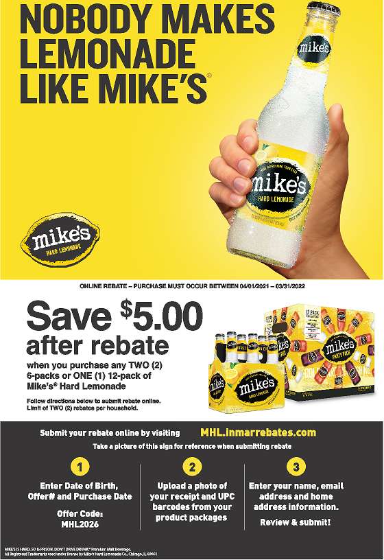 Mikes Hard Lemonade Rebate Form